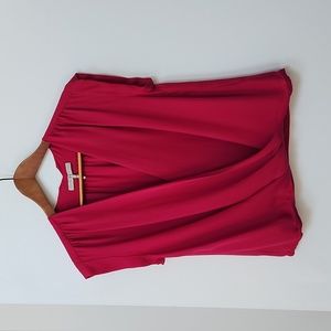 Halston Heritage Fuscia 100% Silk Top in XXS